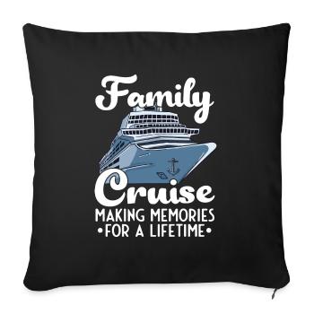 Cruise Ship Family Cruise Cruising - Sofa pillowcase 17,3'' x 17,3'' (45 x 45 cm) - black - Front