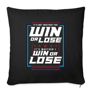 Win Or Loose Inspiration Growth Mindset - Sofakissenbezug 45 x 45 cm - Schwarz - Vorne