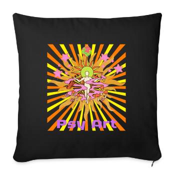 psy art Gaia - Housse de coussin décorative 45 x 45 cm - noir - Devant