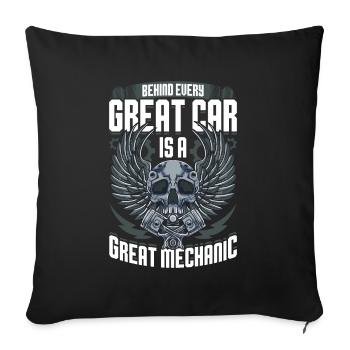 Mécanicien automobile Mécanicien automobile Mécanicien automobile Mécanicien - Housse de coussin décorative 45 x 45 cm - noir - Devant