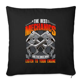 Mécanicien automobile Mécanicien automobile Mécanicien automobile Mécanicien - Housse de coussin décorative 45 x 45 cm - noir - Devant