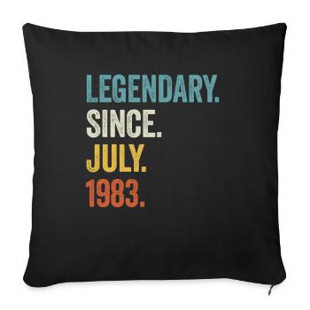 40e anniversaire 40 ans légendaires depuis juillet 1983 - Housse de coussin décorative 45 x 45 cm - noir - Devant