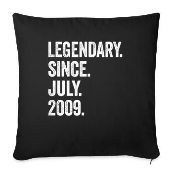 14e anniversaire 14 ans légendaires depuis juillet 2009 - Housse de coussin décorative 45 x 45 cm - noir - Devant