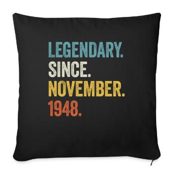 75e anniversaire 75 ans de novembre 1948 légendaire - Housse de coussin décorative 45 x 45 cm - noir - Devant