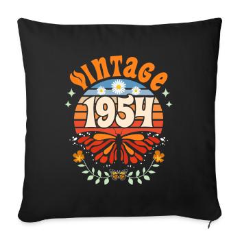 Butterfly Year 1954 Woman 70 Years Anniversary - Sofa pillowcase 17,3'' x 17,3'' (45 x 45 cm) - black - Front