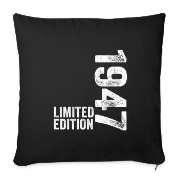 77th Birthday Born 1947 77 Year Old - Sofa pillowcase 17,3'' x 17,3'' (45 x 45 cm) - black - Front