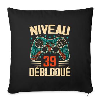 1985 cadeaux 39e Anniversaire, Aventure de 39 Ans - Housse de coussin décorative 45 x 45 cm - noir - Devant