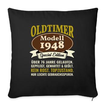76th Birthday Classic Car Model 1948 76 Years - Sofa pillowcase 17,3'' x 17,3'' (45 x 45 cm) - black - Front