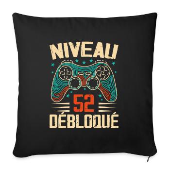 1972 cadeaux 52e Anniversaire, Aventure de 52 Ans - Housse de coussin décorative 45 x 45 cm - noir - Devant