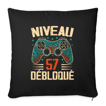 1966 58th Anniversary Gifts, 58 Year Adventure - Sofa pillowcase 17,3'' x 17,3'' (45 x 45 cm) - black - Front