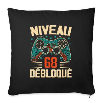 1956 68th Birthday Gifts, 68 Years Adventure - Sofa pillowcase 17,3'' x 17,3'' (45 x 45 cm) - black - Front