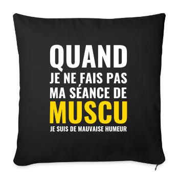 Gift idea for bodybuilding - Sofa pillowcase 17,3'' x 17,3'' (45 x 45 cm) - black - Front