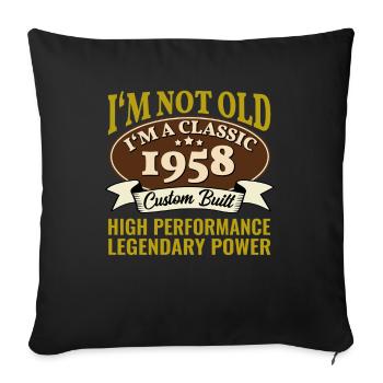 67. Geburtstag Oldtimer Jahrgang 1958 67 Jahre - Sofakissenbezug 45 x 45 cm - Schwarz - Vorne