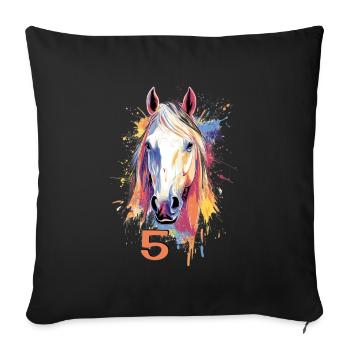 Horse Horses Riding Rider Rider Birthday05 - Sofa pillowcase 17,3'' x 17,3'' (45 x 45 cm) - black - Front
