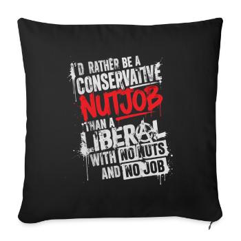 Humour Politique Conservateur vs Libéral - Housse de coussin décorative 45 x 45 cm - noir - Devant