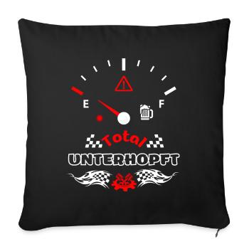 Total Unterhopft Bier Tank Display Tacho - Sofakissenbezug 45 x 45 cm - Schwarz - Vorne