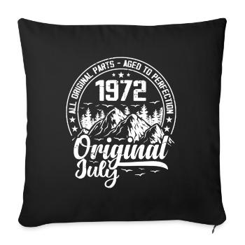 juillet 1972 Original:52 Ans Cadeau d'Anniversaire - Housse de coussin décorative 45 x 45 cm - noir - Devant