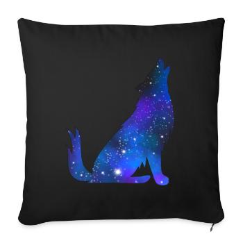 Loup de la galaxie - Housse de coussin décorative 45 x 45 cm - noir - Devant