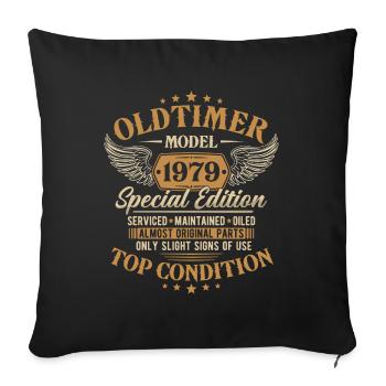 Vintage 1979 Vintage né cadeau d’anniversaire - Housse de coussin décorative 45 x 45 cm - noir - Devant