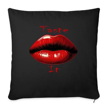 Glänzende rote Verführung - Sofakissenbezug 45 x 45 cm - Schwarz - Vorne