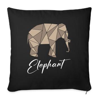 Elephant Geometric - Sofa pillowcase 17,3'' x 17,3'' (45 x 45 cm) - black - Front