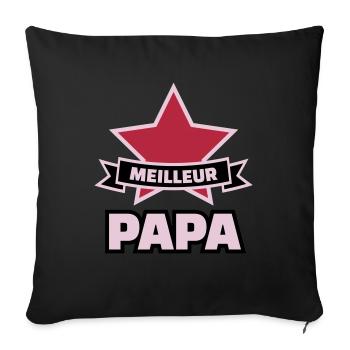 meilleur papa - Housse de coussin décorative 45 x 45 cm - noir - Devant