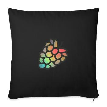 Raspberry Raspberry Fruit Blackberry Gift - Sofa pillowcase 17,3'' x 17,3'' (45 x 45 cm) - black - Front