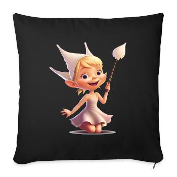 The tooth fairy is a fascinating creature - Sofa pillowcase 17,3'' x 17,3'' (45 x 45 cm) - black - Front