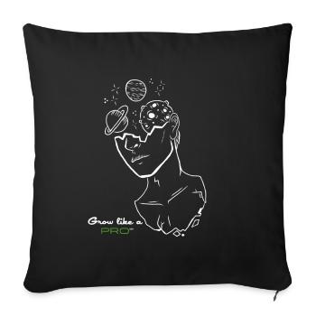 Spacy Grow Like A Pro - Sofa pillowcase 17,3'' x 17,3'' (45 x 45 cm) - black - Front