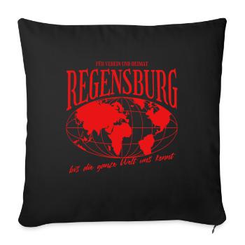 Cadeau de football à domicile de Ratisbonne - Housse de coussin décorative 45 x 45 cm - noir - Devant