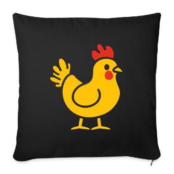 Poulet - Housse de coussin décorative 45 x 45 cm - noir - Devant
