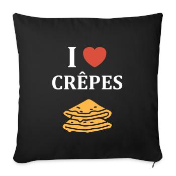 crêpe - Housse de coussin décorative 45 x 45 cm - noir - Devant