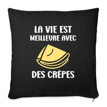 crêpe - Housse de coussin décorative 45 x 45 cm - noir - Devant