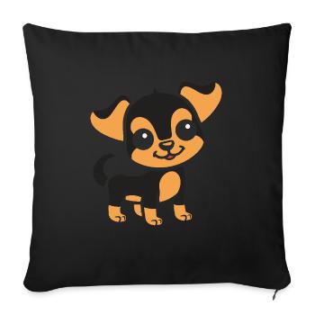 Chiweenie - Sofa pillowcase 17,3'' x 17,3'' (45 x 45 cm) - black - Front
