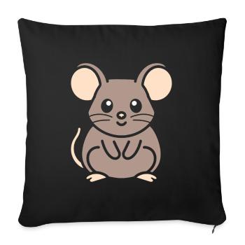 Rat - Housse de coussin décorative 45 x 45 cm - noir - Devant