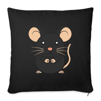 Rat - Housse de coussin décorative 45 x 45 cm - noir - Devant