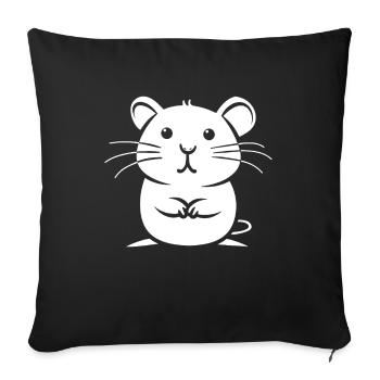 Rat - Housse de coussin décorative 45 x 45 cm - noir - Devant