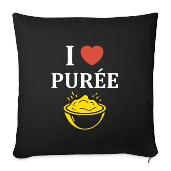 Purée - Housse de coussin décorative 45 x 45 cm - noir - Devant