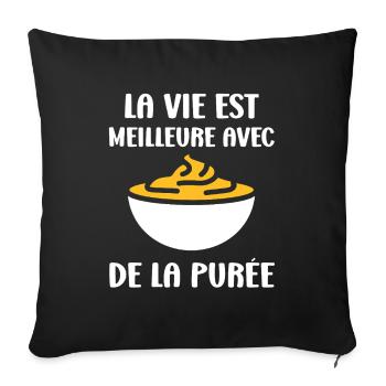 Purée - Housse de coussin décorative 45 x 45 cm - noir - Devant