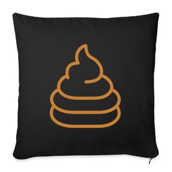 caca - Housse de coussin décorative 45 x 45 cm - noir - Devant