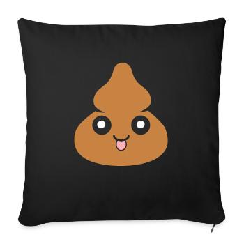 caca - Housse de coussin décorative 45 x 45 cm - noir - Devant