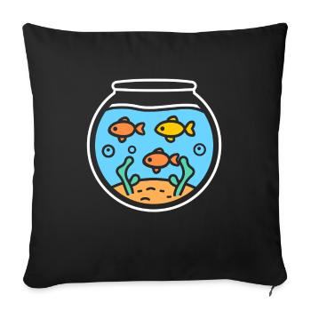 aquarium - Housse de coussin décorative 45 x 45 cm - noir - Devant