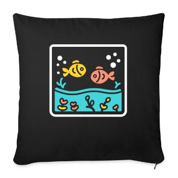 aquarium - Housse de coussin décorative 45 x 45 cm - noir - Devant