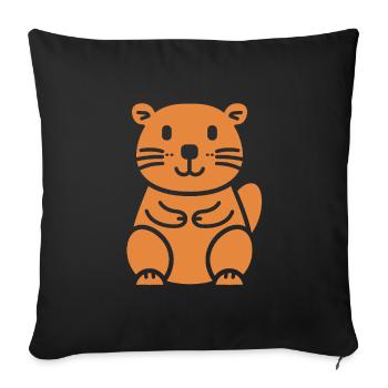 castor - Housse de coussin décorative 45 x 45 cm - noir - Devant