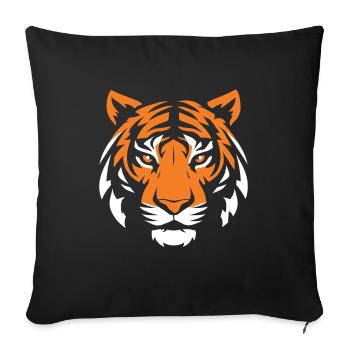 Tiger - Sofa pillowcase 17,3'' x 17,3'' (45 x 45 cm) - black - Front