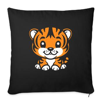Tiger - Sofa pillowcase 17,3'' x 17,3'' (45 x 45 cm) - black - Front