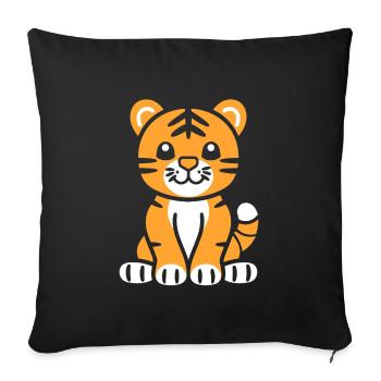 Tiger - Sofa pillowcase 17,3'' x 17,3'' (45 x 45 cm) - black - Front