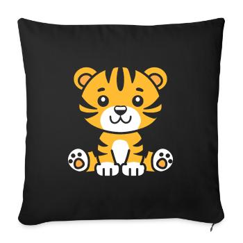 Tiger - Sofa pillowcase 17,3'' x 17,3'' (45 x 45 cm) - black - Front