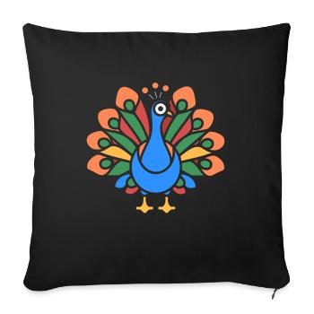 paon - Housse de coussin décorative 45 x 45 cm - noir - Devant