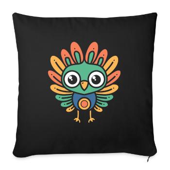 paon - Housse de coussin décorative 45 x 45 cm - noir - Devant